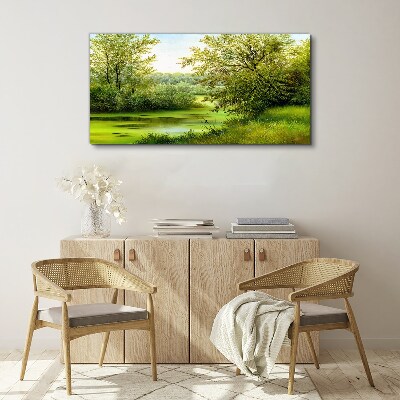 Tablou canvas Peisaj verde lângă apă