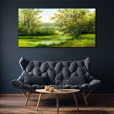 Tablou canvas Peisaj verde lângă apă