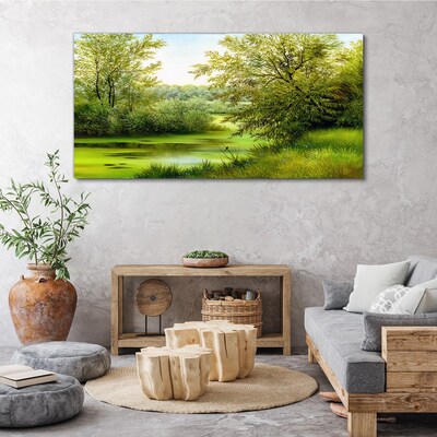Tablou canvas Peisaj verde lângă apă
