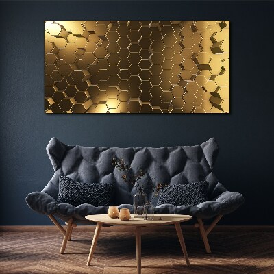 Tablou canvas Hexagoane aurii în spațiu
