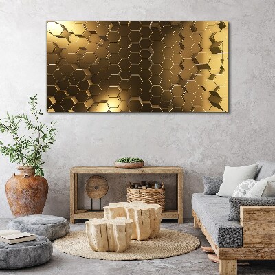Tablou canvas Hexagoane aurii în spațiu