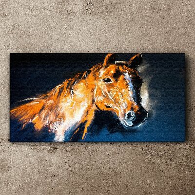 Tablou canvas Portretul unui cal în culori intense