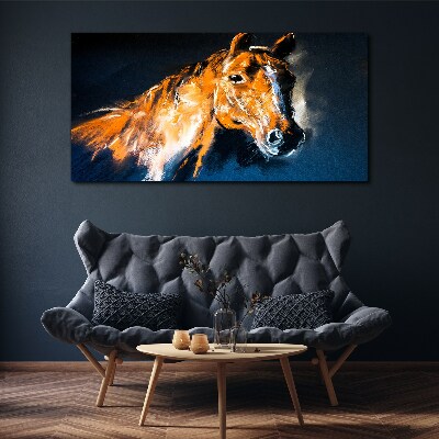 Tablou canvas Portretul unui cal în culori intense