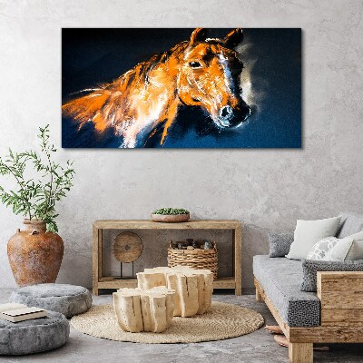 Tablou canvas Portretul unui cal în culori intense