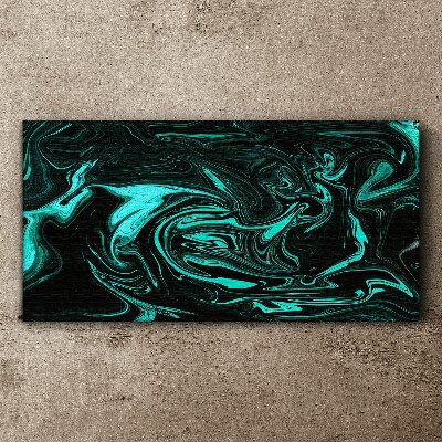 Tablou canvas Vârtejuri verzi și negre de abstractizare