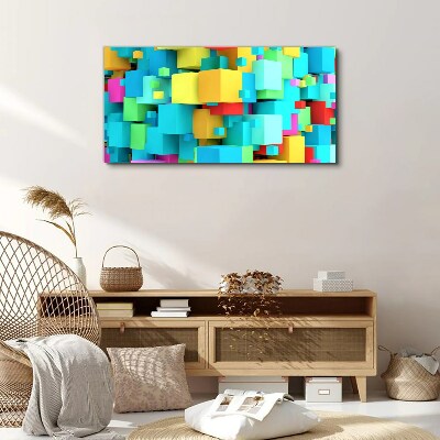 Tablou canvas Cuburi colorate pe un fundal 3D