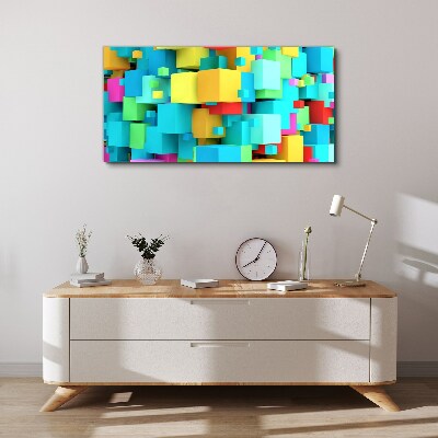 Tablou canvas Cuburi colorate pe un fundal 3D