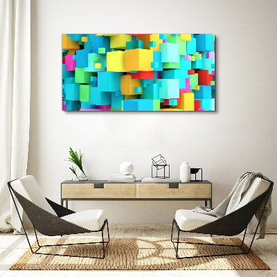 Tablou canvas Cuburi colorate pe un fundal 3D