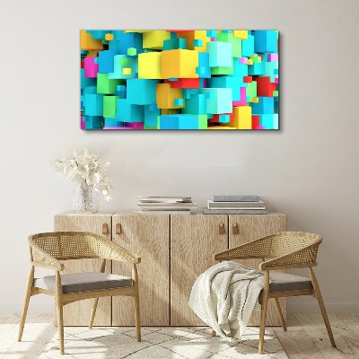 Tablou canvas Cuburi colorate pe un fundal 3D
