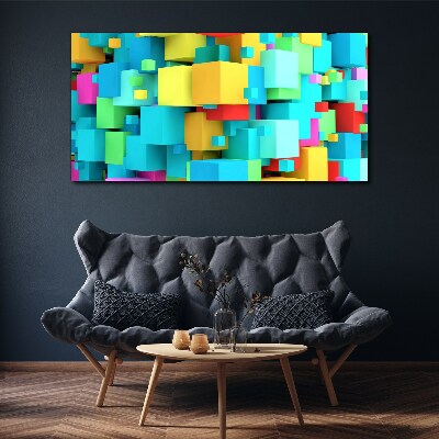 Tablou canvas Cuburi colorate pe un fundal 3D