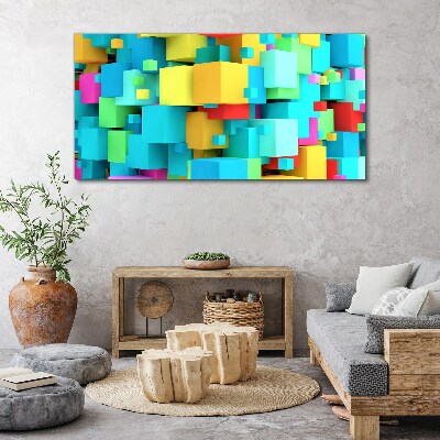 Tablou canvas Cuburi colorate pe un fundal 3D