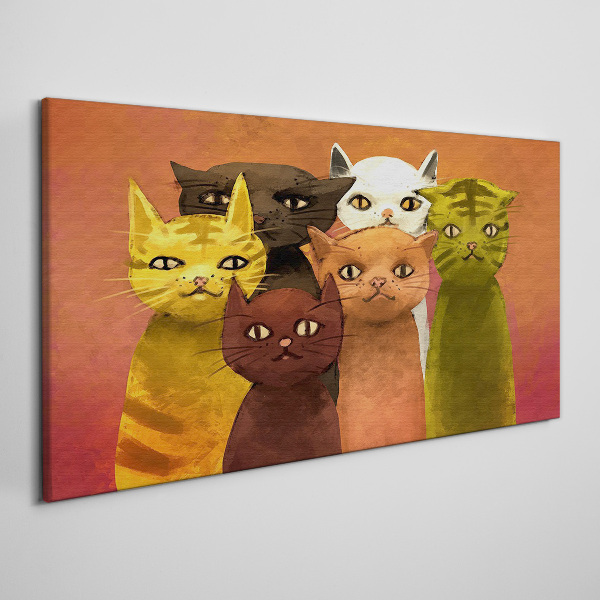 Tablou canvas Pisici în armonie colorată