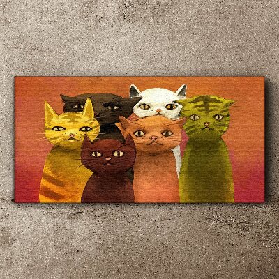 Tablou canvas Pisici în armonie colorată