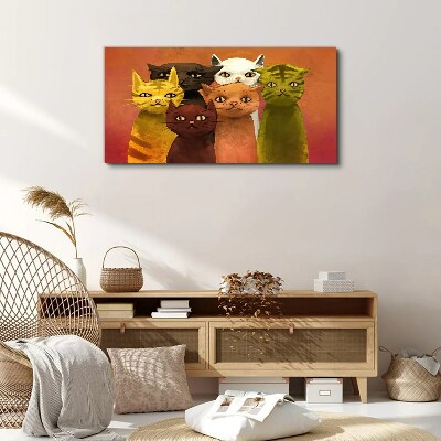Tablou canvas Pisici în armonie colorată