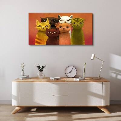 Tablou canvas Pisici în armonie colorată