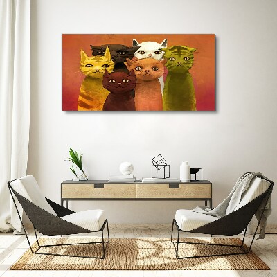 Tablou canvas Pisici în armonie colorată