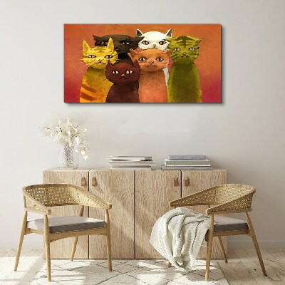 Tablou canvas Pisici în armonie colorată