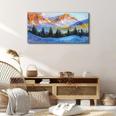Tablou canvas Peisaj montan de iarnă