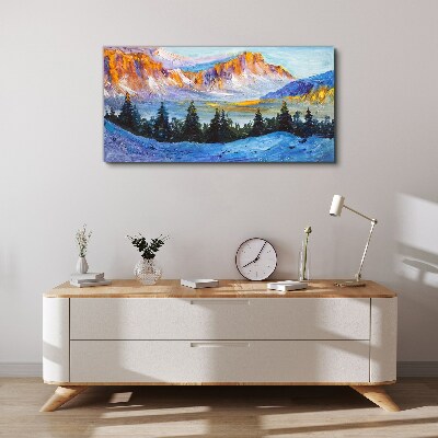Tablou canvas Peisaj montan de iarnă