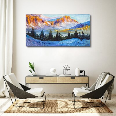 Tablou canvas Peisaj montan de iarnă