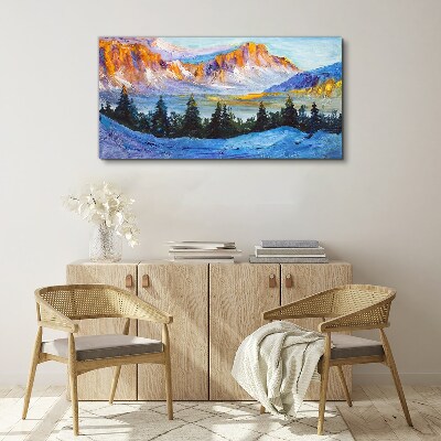 Tablou canvas Peisaj montan de iarnă