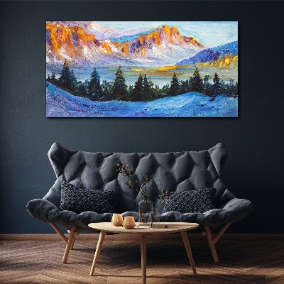 Tablou canvas Peisaj montan de iarnă