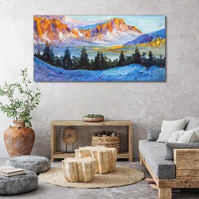 Tablou canvas Peisaj montan de iarnă