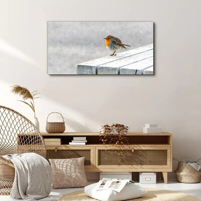 Tablou canvas Robin pe o tablă albă