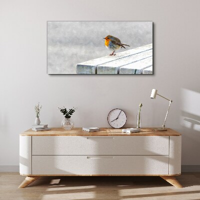 Tablou canvas Robin pe o tablă albă