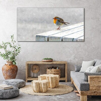 Tablou canvas Robin pe o tablă albă
