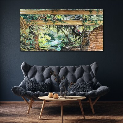Tablou canvas Peisaj tropical cu cascadă