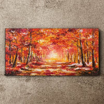 Tablou canvas Reflecții de toamnă în pădure