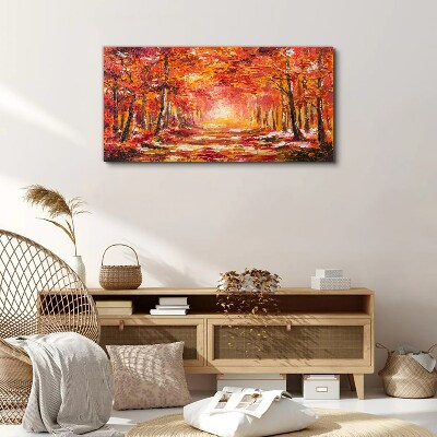 Tablou canvas Reflecții de toamnă în pădure