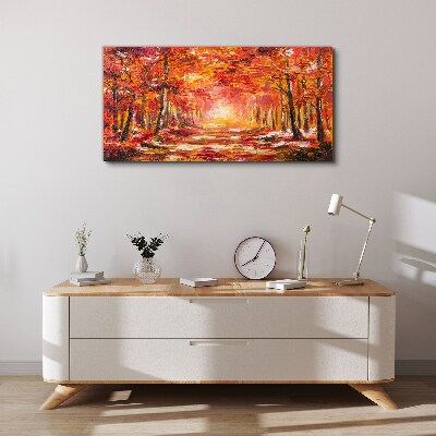 Tablou canvas Reflecții de toamnă în pădure