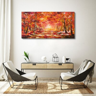 Tablou canvas Reflecții de toamnă în pădure