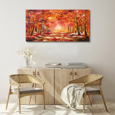 Tablou canvas Reflecții de toamnă în pădure