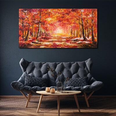 Tablou canvas Reflecții de toamnă în pădure