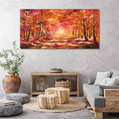 Tablou canvas Reflecții de toamnă în pădure