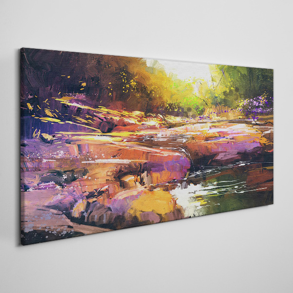 Tablou canvas Peisaj colorat lângă râu