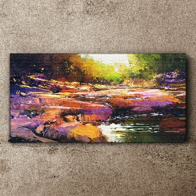 Tablou canvas Peisaj colorat lângă râu