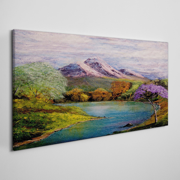 Tablou canvas pădure râu natura