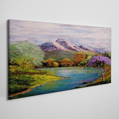 Tablou canvas Peisaj montan cu un lac