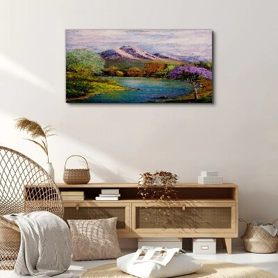 Tablou canvas Peisaj montan cu un lac
