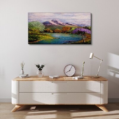 Tablou canvas Peisaj montan cu un lac