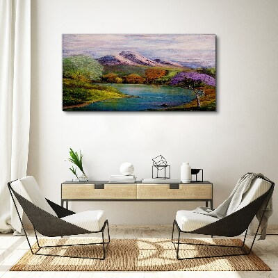 Tablou canvas Peisaj montan cu un lac