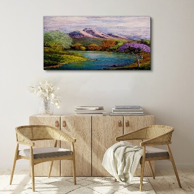 Tablou canvas Peisaj montan cu un lac