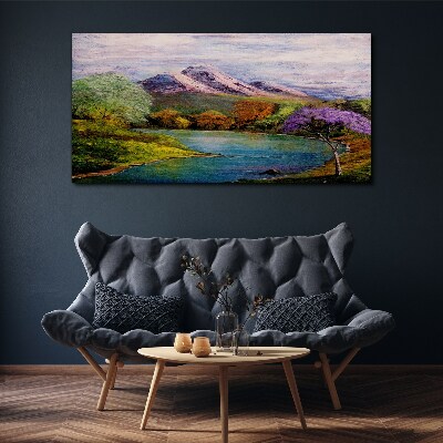 Tablou canvas Peisaj montan cu un lac