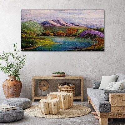 Tablou canvas Peisaj montan cu un lac