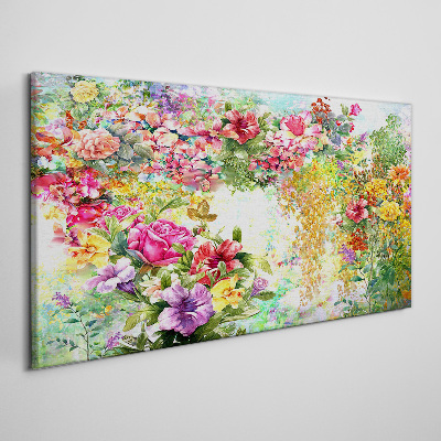 Tablou canvas Un paradis al florilor în culori pastelate