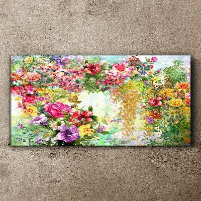 Tablou canvas Un paradis al florilor în culori pastelate